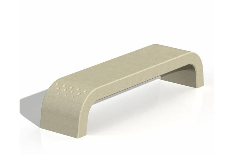 Banquette publique en béton LENNY - 2,2m - Blanc/Gris/Ocre Sablé - 442 kg_0