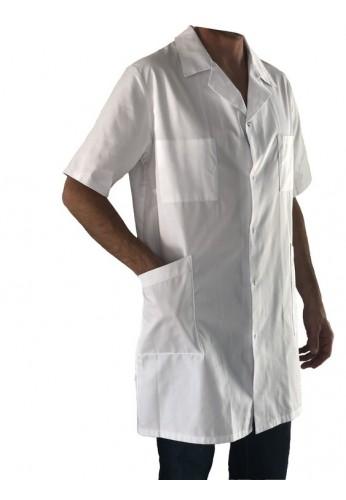 Blouse homme manches courtes - col tailleur - polyester/coton 65/35 - référence 12BMC110_0