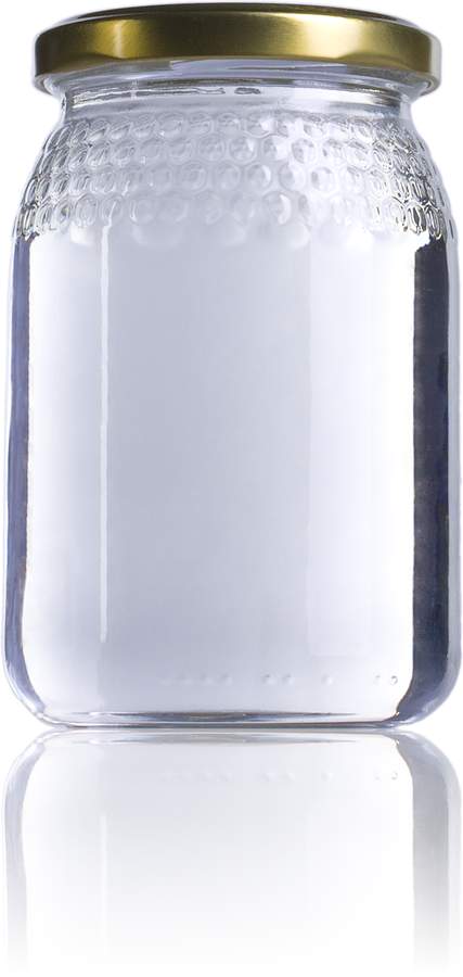 Bocal miel 1/2 kg - 4 alvéoles - 380 ml - Twist Off TO 66 - verre blanc_0