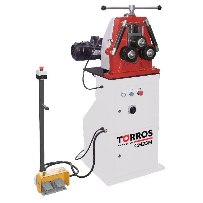 Cintreuse à 3 galets électrique avec 2 galets motorisés positionnement horizontal vertical 1,1 kW 230V Torros CM28M 230V_0
