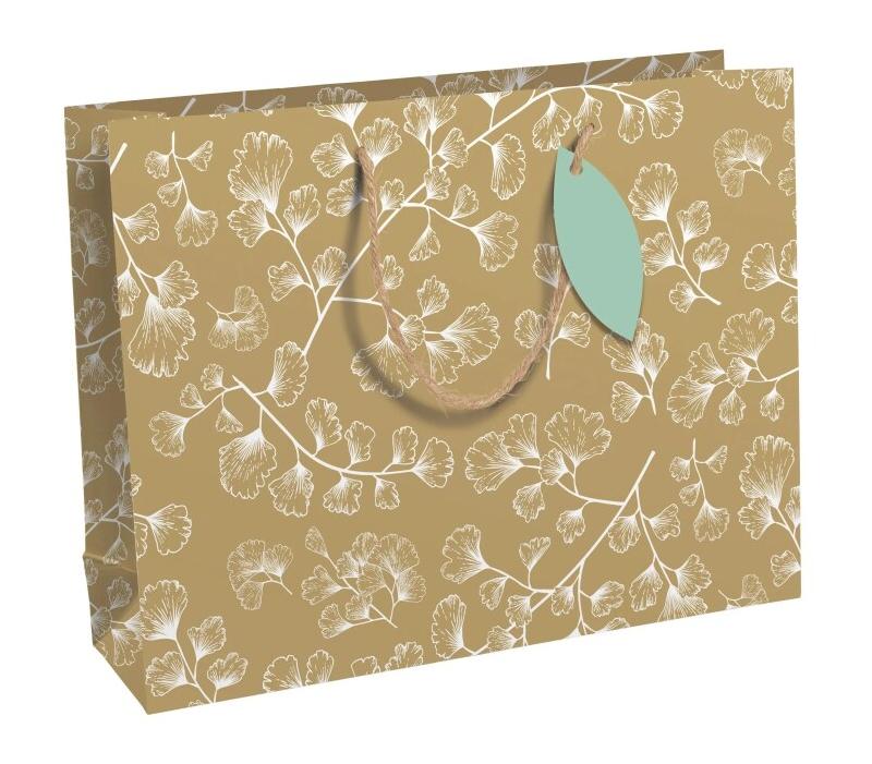 Clairefontaine Lot de 6 Sac cadeau My Garden, format shopping (37,3x11,8x27,5 cm), papier 210 g/m², cordelette assortie - 3663619207382_0