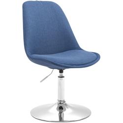 CLP Chaise de salle à manger Maverick tissu avec pied trompette Bleu/Chrome - bleu textile 152617910_0