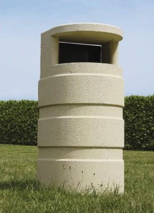 Corbeille publique en béton Luna - 110L - robustesse et élégance_0