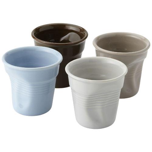 Ensemble de gobelets à espresso 4 pièces Milano - 80ml - en céramique avec plaque de marquage incluse_0