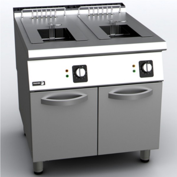 Friteuse professionnelle électrique 2x10L avec vidange - CHR MARKET