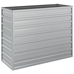 Helloshop26 - Jardinière bac lit surélevé plantes fleurs terrasse jardin de jardin 100 x 40 x 77 cm acier galvanisé argenté Argent 02_0039301 - 3_0