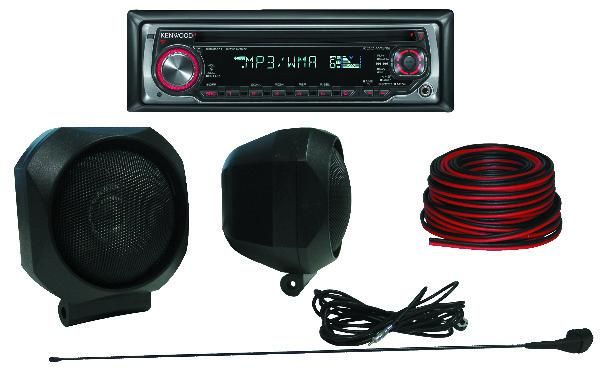 KIT AUTORADIO CD/MP3,ANTENNE+CABLE,HP+FIL2X5M