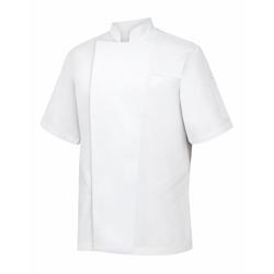 METRO Professional - Veste de cuisine homme manches courtes, taille M, blanc avec passepoil blanc - Multi-matériau 186466_0