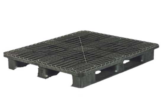 Palette en plastique 1300x1100 mm - MED1311/PP/3S - utilisable en racks pour charge moyenne jusqu'à 850kg_0