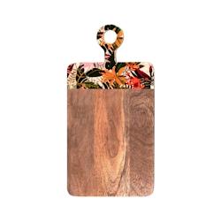 Planche à découper Taiana 42x20,5 cm - Rectangle décoré en bois massif - Multicolore - Table Passion_0