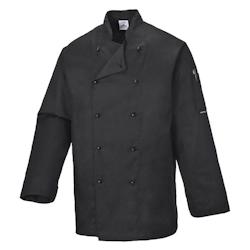 Portwest - Veste de cuisine manches longues et poignets réversibles SOMERSET Noir Taille L - L noir 5036108026715_0