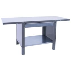PROREGAL Etabli BUFFALO METAL avec 1x Tiroir | HxLxP 83x150x73cm | Capacité de Charge 700kg | Gris - gris métal PR_RS157-13_0