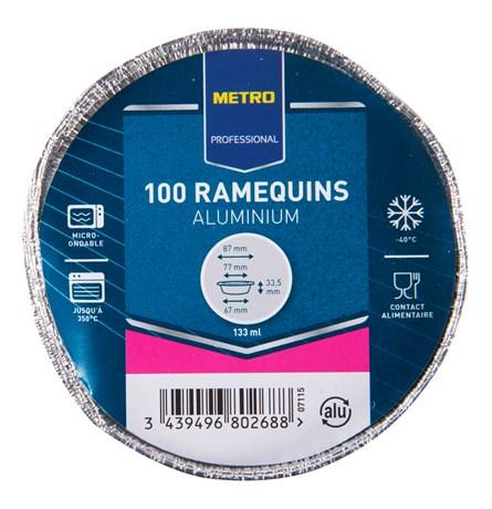 RAMEQUIN EN ALUMINIUM 133 ML (VENDU PAR 100)