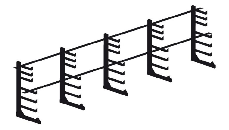 Rayonnage cantilever léger simple face l.5700 mm_0