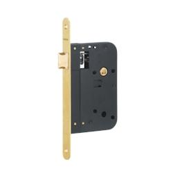 Serrure encastrable pour porte intérieure, axe 70mm, bouts ronds, laiton brossé - THIRARD - doré 3150260072006_0