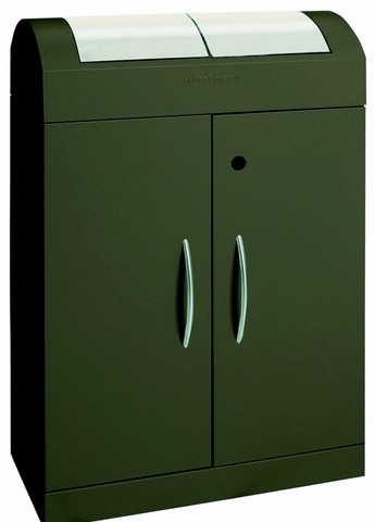 Station de tri sélectif - 2 bacs de 45L chacun - Coloris mokka - Référence 5603008_0