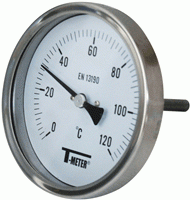 Thermomètre bi-métalliques à cadran - tout inox - réf : 1686_0