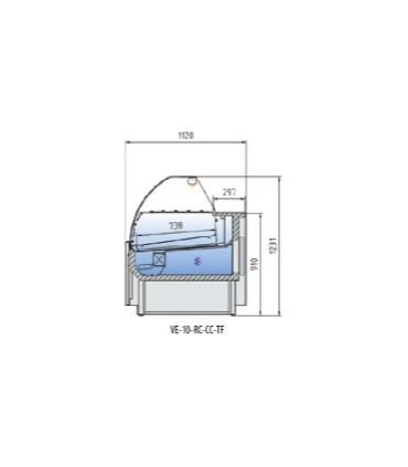 Vitrine horizontale avec système d'évaporation automatique, pour pâtisseries - cve-10-rc-cc-tf docriluc_1