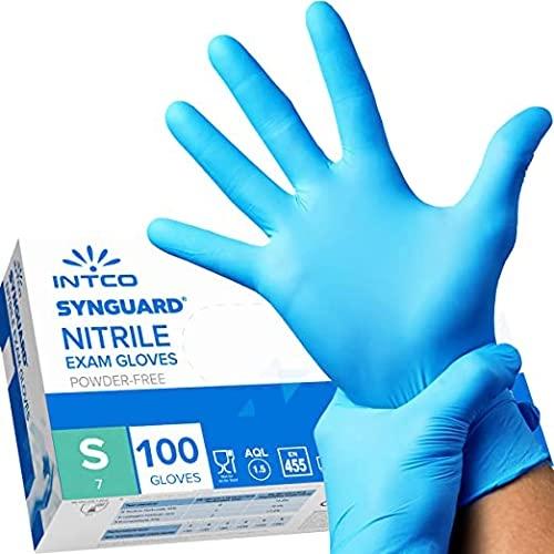 Lot de 100 gants en nitrile XL - Sans poudre - Sans latex - Hypoallergéniques - Certifiés CE - Adaptés au contact alimentaire_0