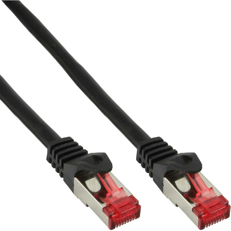Câble RJ45 InLine® Cat6 S/FTP - 1m - Noir - Connecteurs RJ45 - 1000 Mbit/s_0