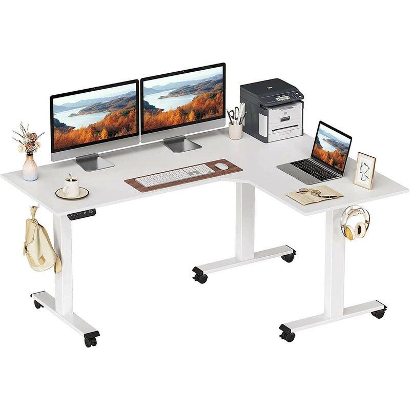 Pied De Bureau Assis-Debout Électrique WOLTU - Réglable 72-120 Cm, 4 Mémoires, Charge 70 Kg, Anti-Collision, Gris - Pour Bureau à Domicile Ou Entreprise - 6