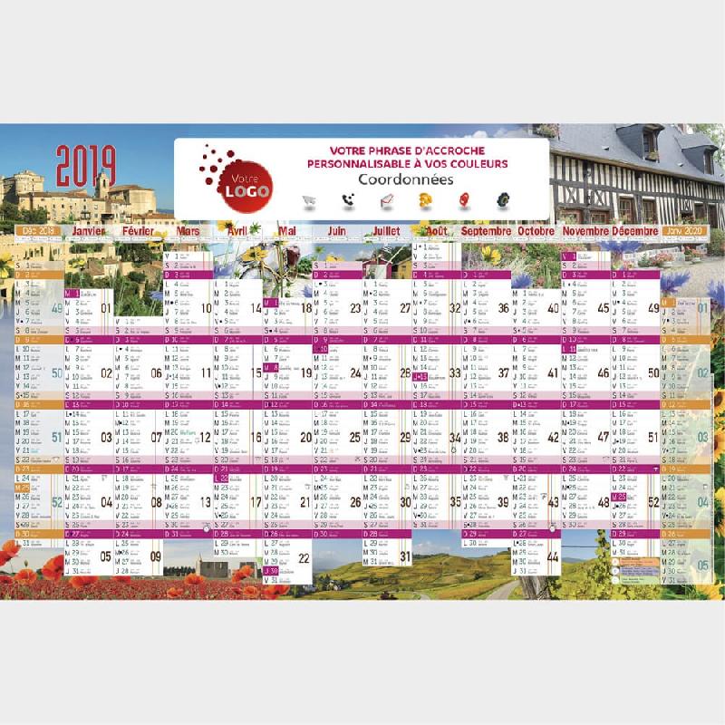 Calendrier carton carte de france - personnalise - bancaire - rigide_0