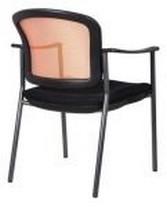 Chaise en maille avec accoudoirs - Denver - Assise large - Piètement gris moucheté Ø25mm_0