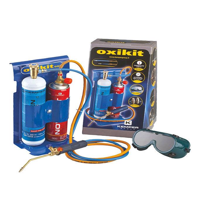 Chalumeau oxy-gaz kit complet avec 2 bouteilles/chalumeau/tuyau 1,5m/robinets - 11576952_0