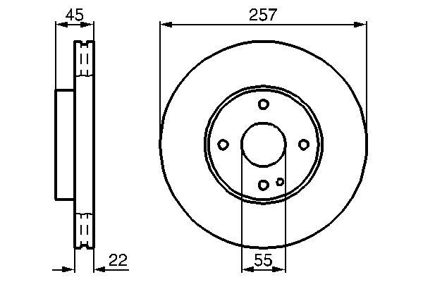 Disque de frein Bosch 0986478638 - boîte de 2 disques ventilés pour montage avant - 4 trous - épaisseur 22 mm_0