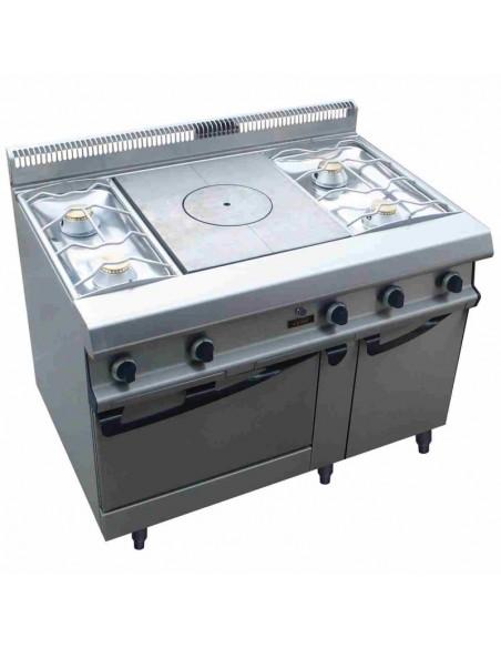Fourneau CAPIC 4 feux, plaque coupe feux sur four gaz et placard - Référence : W382561_0