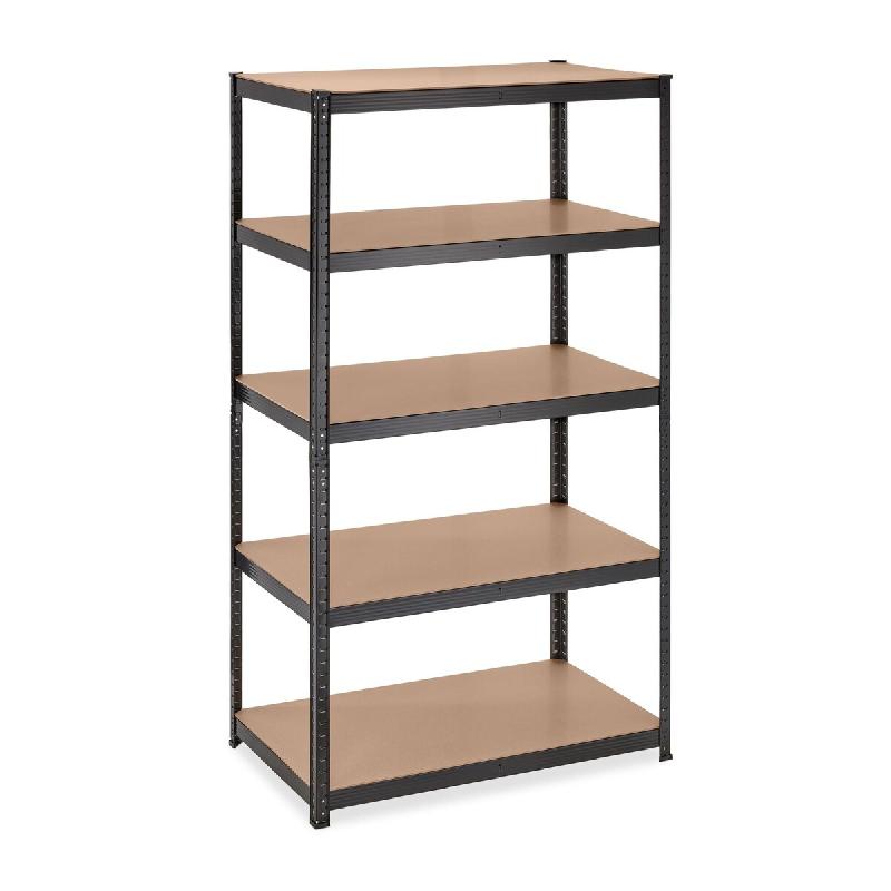 Helloshop26 - Étagère à charge lourde modulable 180 x 100 x 60 cm pour garage atelier rangement pratique en MDF noir 13_0012419 - noir métal 30002_0
