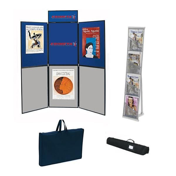 Kit stand 6 panneaux + 1 pancarte + 1 présentoir nylon 4 poches + sacs transport_0