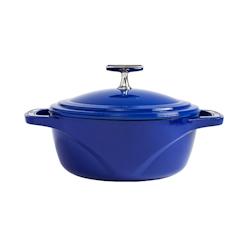 Lodge Cast Iron LODGE | Cocotte en Fonte Émaillée 4,2L | Fabriquée aux USA | Compatible tous feux dont four et induction | Bleu - bleu fonte 075536_0