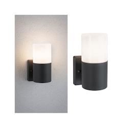 Paulmann Applique d'extérieur Tubs - IP44 - rond 105x123mm - max. 15W - 230V - Gris dépoli - Métal et plastique - Réf. 94649_0