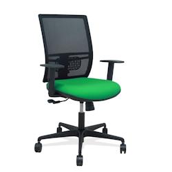 Piqueras y Crespo Silla Yunquera sincro malla negra bali verde brazo regulable - vert multi-matériau 400SM840B15B10B68R65_0