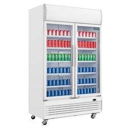 Polar Réfrigérateur à porte vitrée double série G avec Light Box 950 ltr. - blanc acier GE580_0