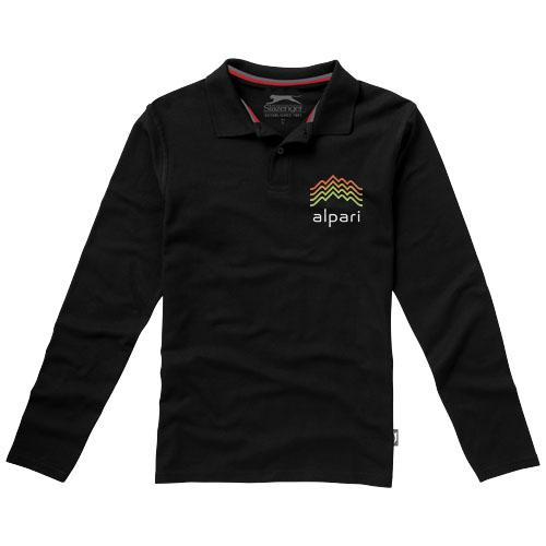 Polo manches longues pour homme - modèle Point - maille piquée 100% coton peigné - 180 g/m²_0