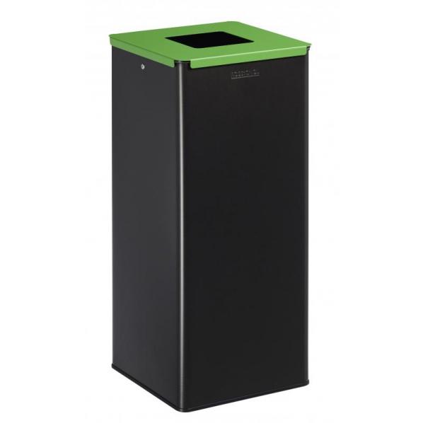 Poubelle de tri sélectif 40L - Calitri - Couvercle vert - Acier - Usage professionnel - Marque Rossignol_0