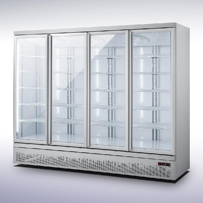 Réfrigérateur pro 4 portes en verre vitrine murale superette - 7455.2210_0