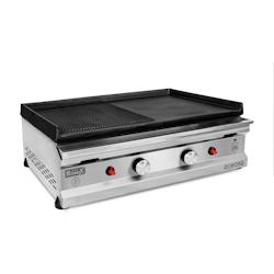 Romux® - Plaques de cuisson à gaz demie lisse et rainurée en fer 70 cm / Plaques de cuisson professionnel pour la restauration à chauffe rapide_0