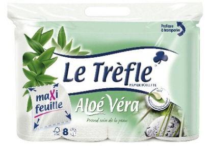 ROULEAU PAPIER TOILETTE LE TRÈFLE ALOÉ VERA (VENDU PAR 8)