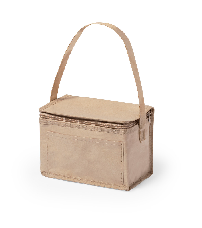 Sac isotherme zippé en papier recyclé laminé - doublure aluminium - capacité 6 cannettes 0,33 L_0