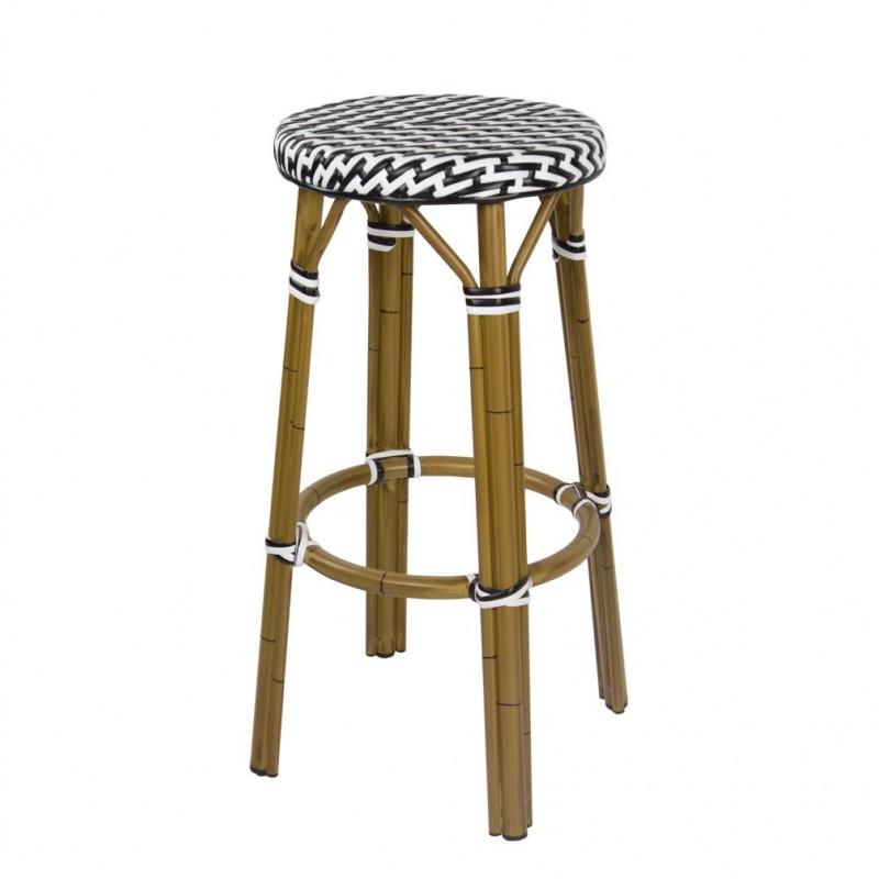 TABOURET DE BAR - Ø 56 CM - ASPECT BAMBOU PROFESSIONNEL_0