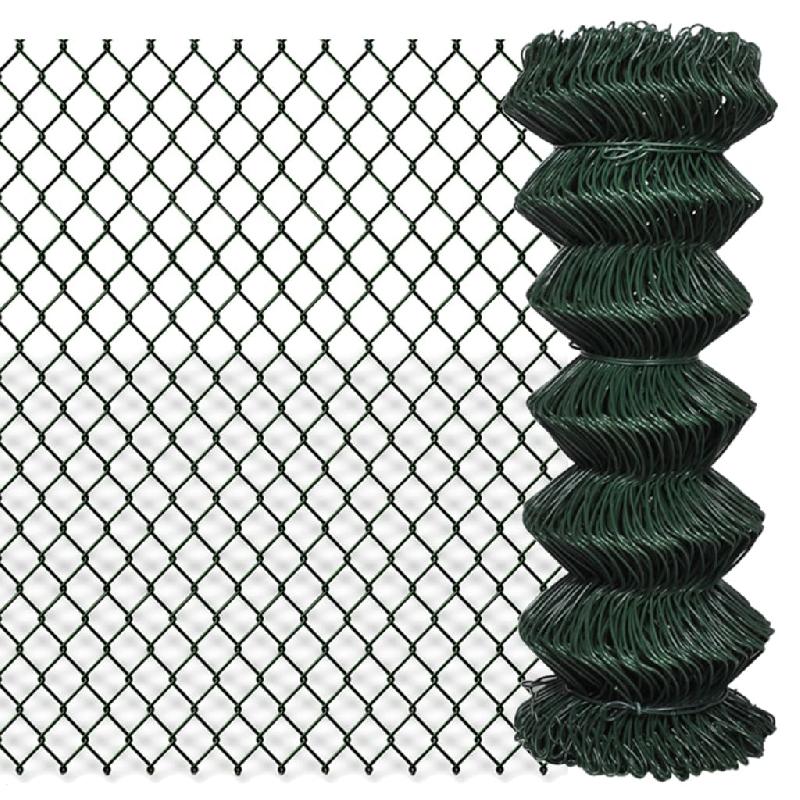 Vidaxl clôture à mailles losangées acier 1x15 m vert 140344_0