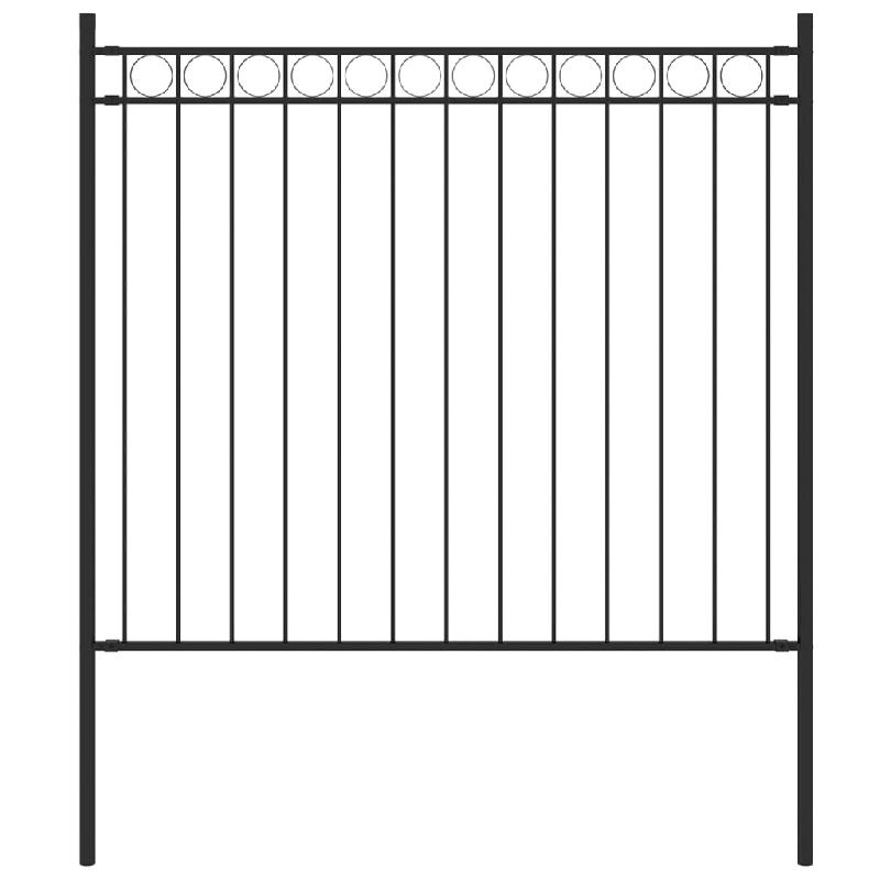 Vidaxl clôture de jardin acier 1,7x0,8 m noir 146312_0