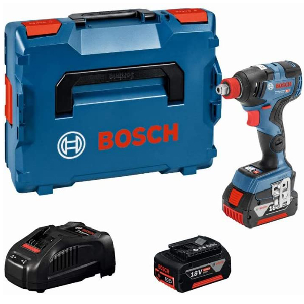 VISSEUSE À CHOCS BOSCH GDX 18V-200 C 2 BATTERIES 18V 5AH CHARGEUR EN COFFRET L-BOXX