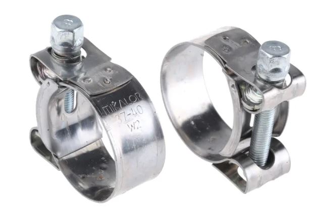 265-0203 - Collier de serrage en acier inoxydable RS Pro pour tuyau - 37 à 40 mm - Vis hexagonale et largeur 20 mm_0