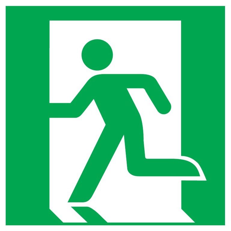 628416 - Signalisation de sécurité travail - Sortie de secours à gauche - Dimensions 200 x 200 mm - PS-Choc - Sofop S.A.S_0