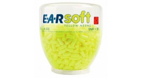 Bonbonne de 500 paires de bouchons d'oreilles EAR Soft - antibruit, mousse de polyuréthane, SNR 36, normes EN352-2:1993_0