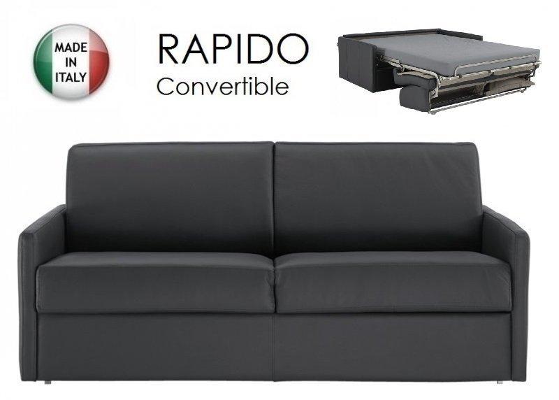 CANAPÉ LIT 2-3 PLACES SUN CONVERTIBLE EXPRESS 120CM POLYURÉTHANE NOIR  MATELAS ÉPAISSEUR 16CM_0